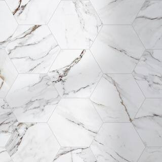 Elegance Gold Hexagon 8.9 in. x 7.7 in.Matte Porcelain Tile Sample | The Home Depot
