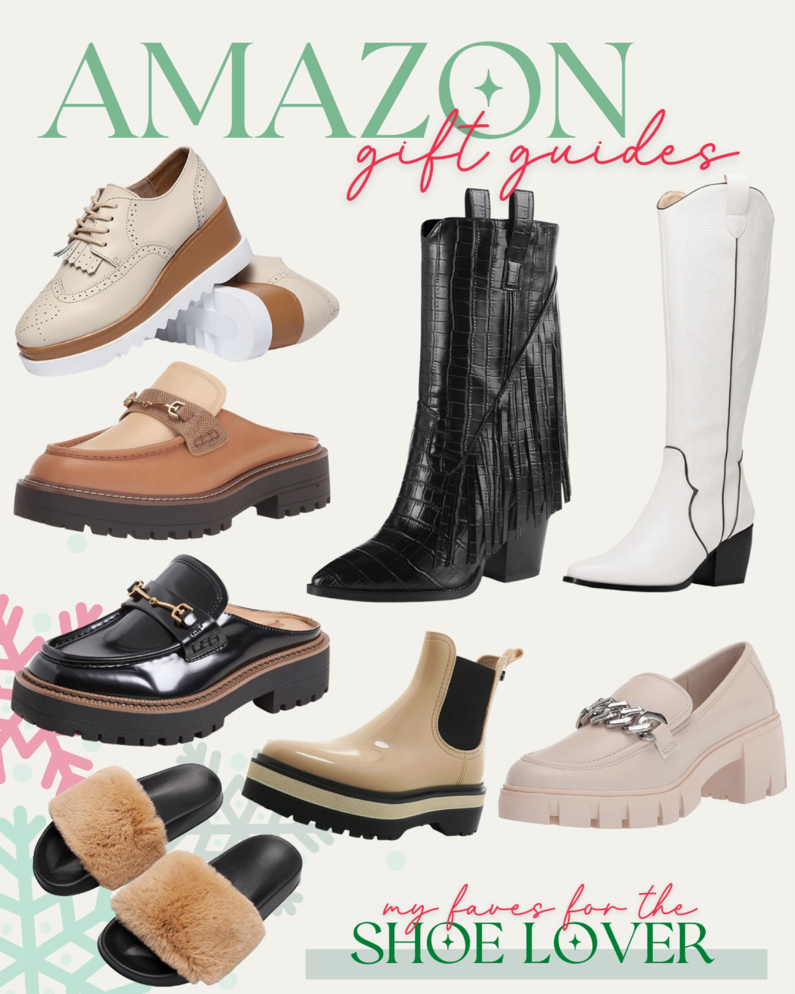 Amazon Gift Guides 
My Faves For The Shoe Lover 

All price ranges, all prime! 

#LTKHoliday #LTKshoecrush #LTKGiftGuide