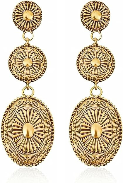 Western Earrings Jewelry for Women Gold/Silver Turquoise Earrings Vintage Concho Earings Country ... | Amazon (US)