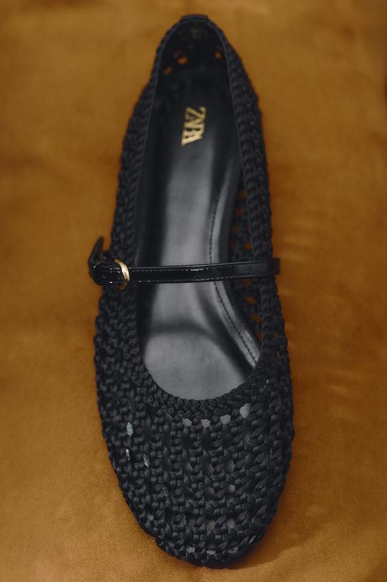 WOVEN STRAP BALLERINAS | Zara UK