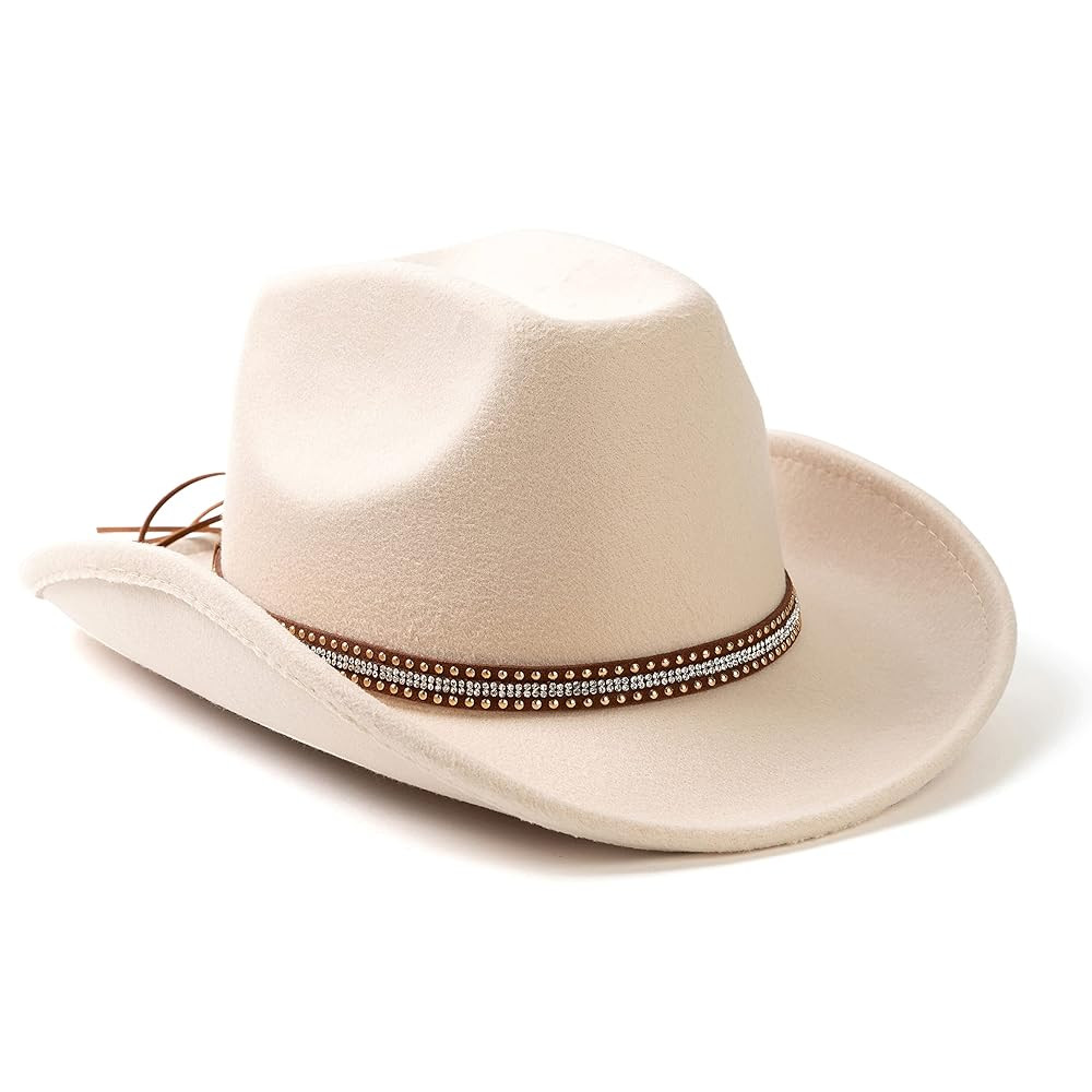 Lisianthus Men & Women's Felt Wide Brim Western Cowboy Outdoor Fedora Hats with Belt | Amazon (US)