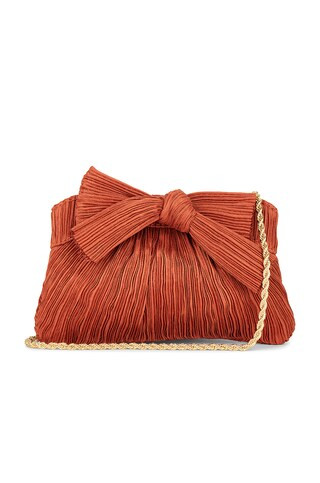 Rochelle Clutch in Terracotta Shantung | Revolve Clothing (Global)
