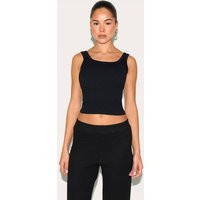 Black Contour Rib Scoop Vest | PrettyLittleThing UK