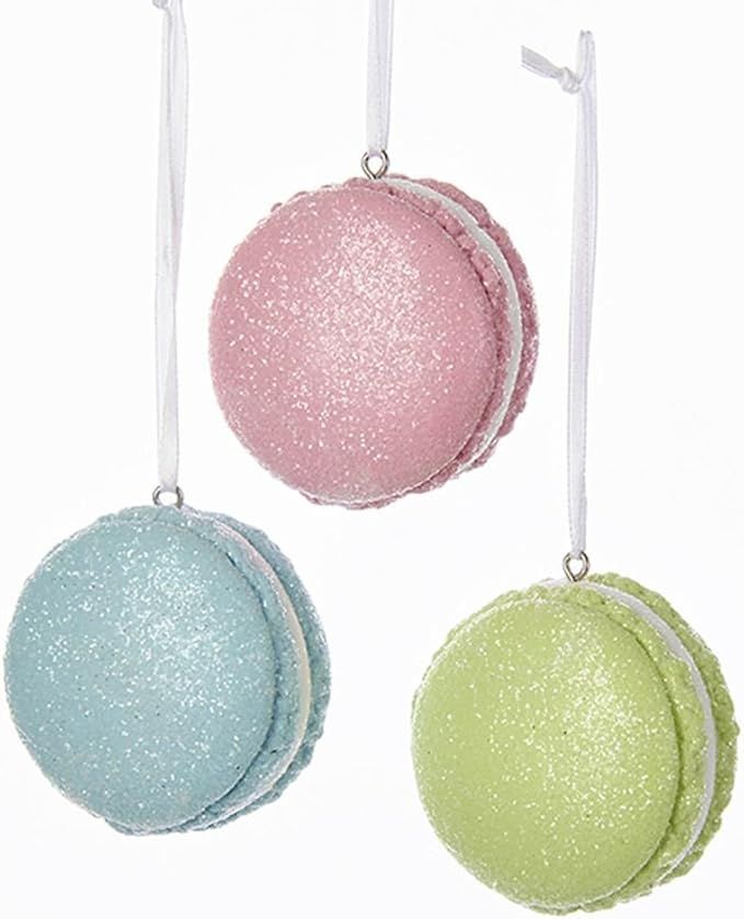 Kurt Adler PASTEL GLITTERED MACAROON ORNAMENT - 3 ASSORTED | Amazon (US)