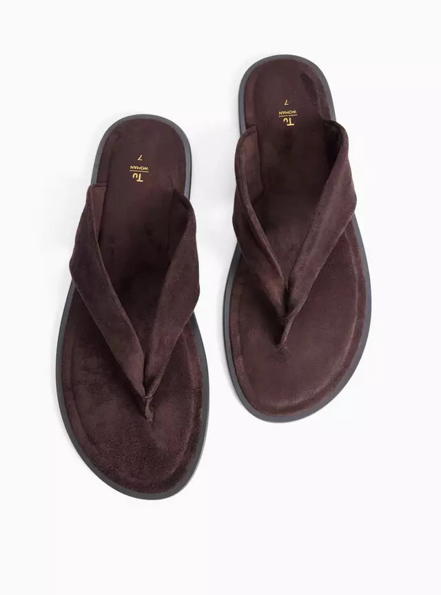 Brown Faux Suede Toe Post Sandals 4 | Tu Clothing