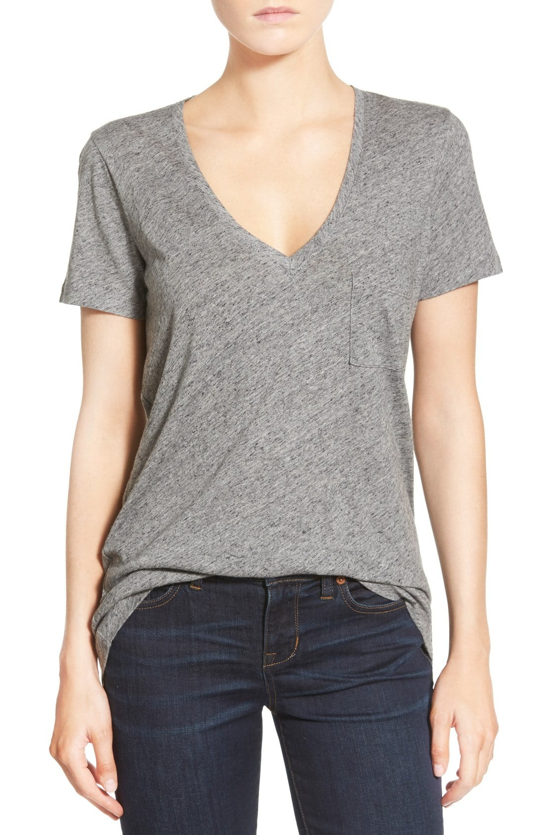 'Whisper' Cotton V-Neck Pocket Tee | Nordstrom