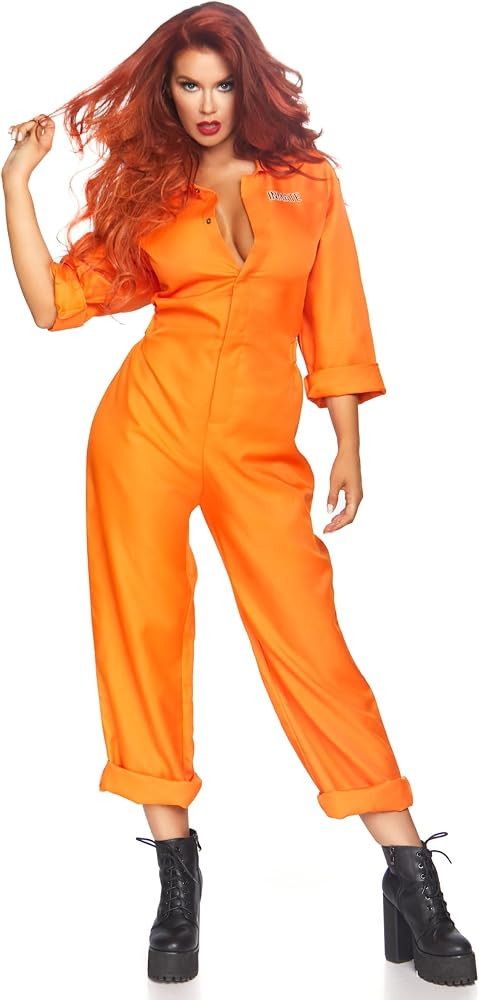 Leg Avenue Women's Prisoner Jumpsuit Jail Costume | Amazon (US)
