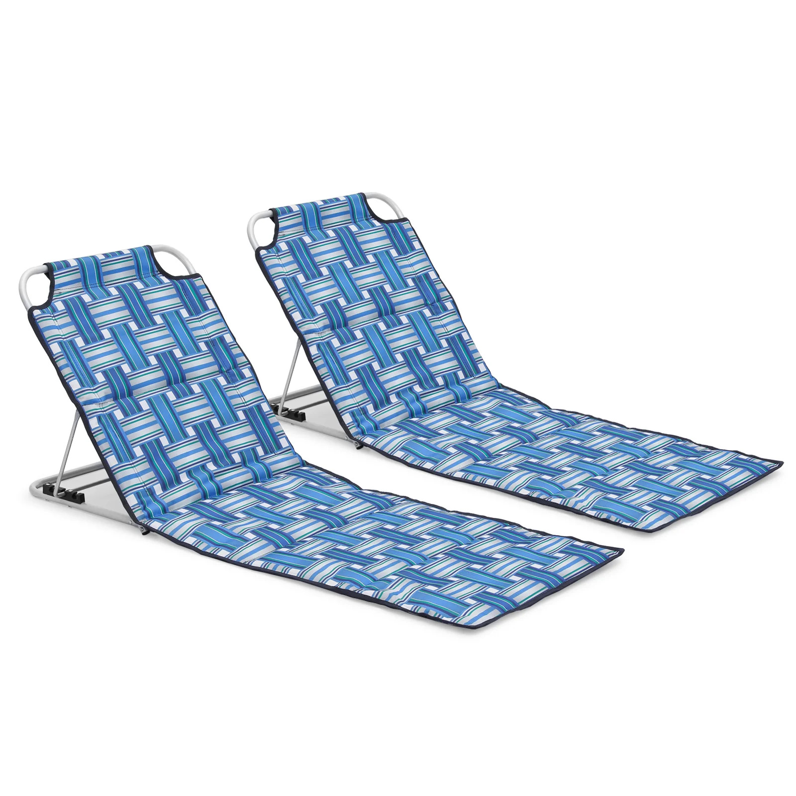 MoNiBloom Portable Beach Mat Set of 2, Reclining Lounge Chairs for Adults with Storage Pouch, for... | Walmart (US)