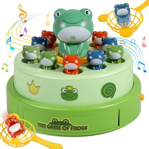 AINOI Frog Pop Out Catch Toys for Ages 3-13, Musical Rotate Bounce Catch Board Game Interactive Kids Toys, 3 Years Old Boys Girls Toy Gifts | Amazon (US)