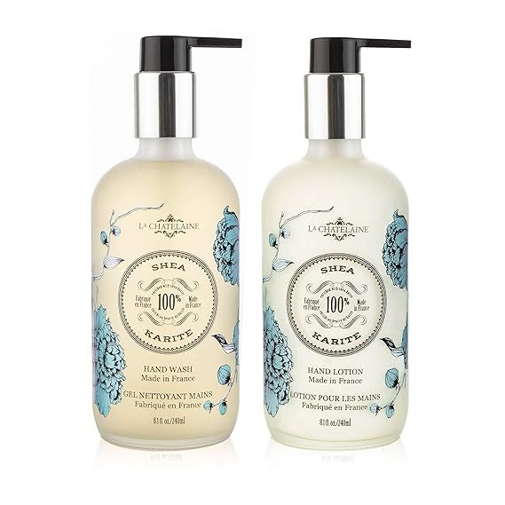 La Chatelaine Hand Wash & Lotion Set | Frosted Glass Bottles 8.1 oz. (Shea) | Amazon (US)