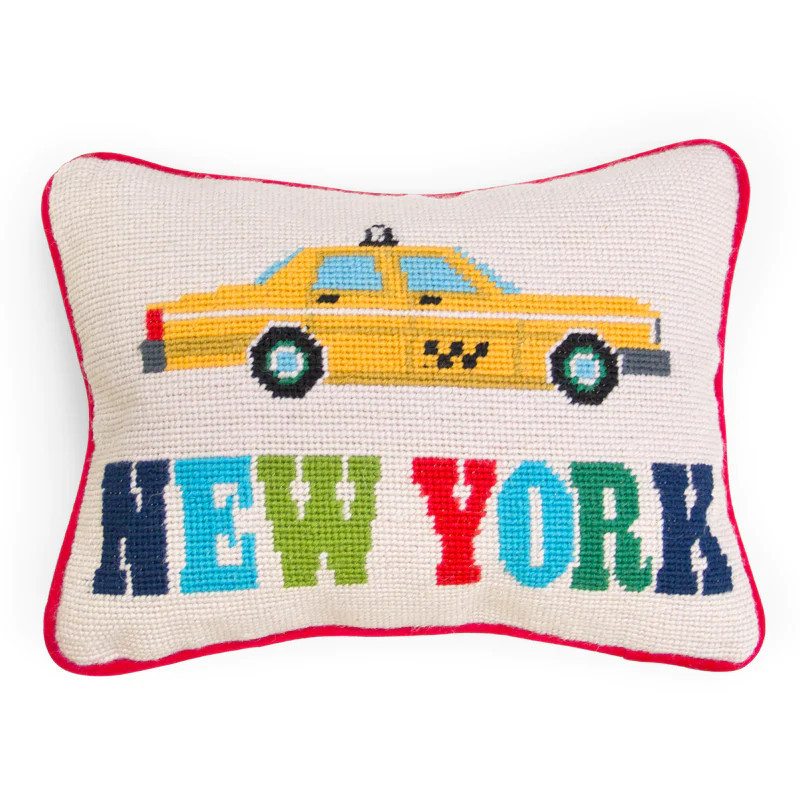 Jet Set Needlepoint New York Pillow | Jonathan Adler US