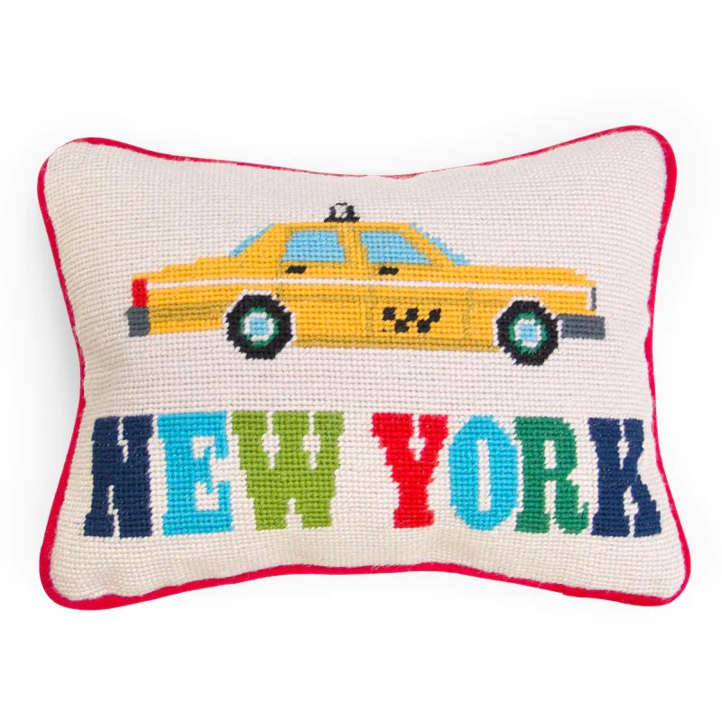 Jet Set Needlepoint New York Pillow | Jonathan Adler US