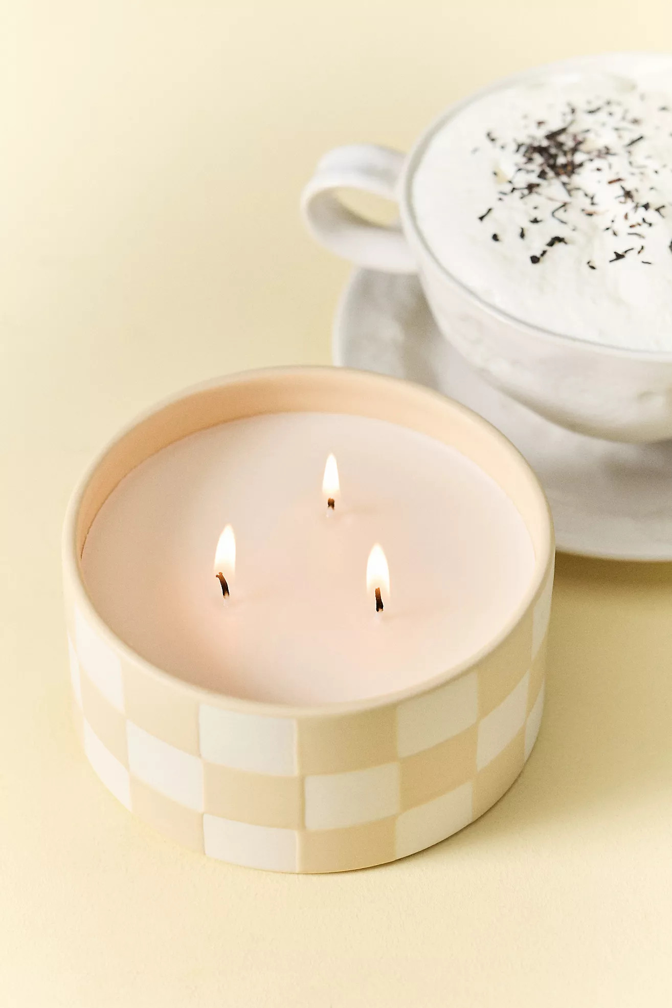 Checkered Gourmand Earl Grey Foam Ceramic Candle | Anthropologie (US)