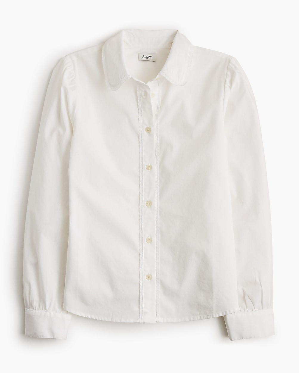 Lace-trim button-up shirt | J.Crew Factory
