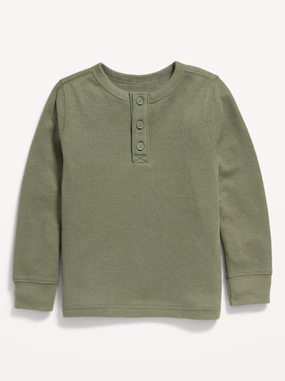 Long-Sleeve Thermal Knit Henley T-Shirt for Toddler Boys | Old Navy (US)