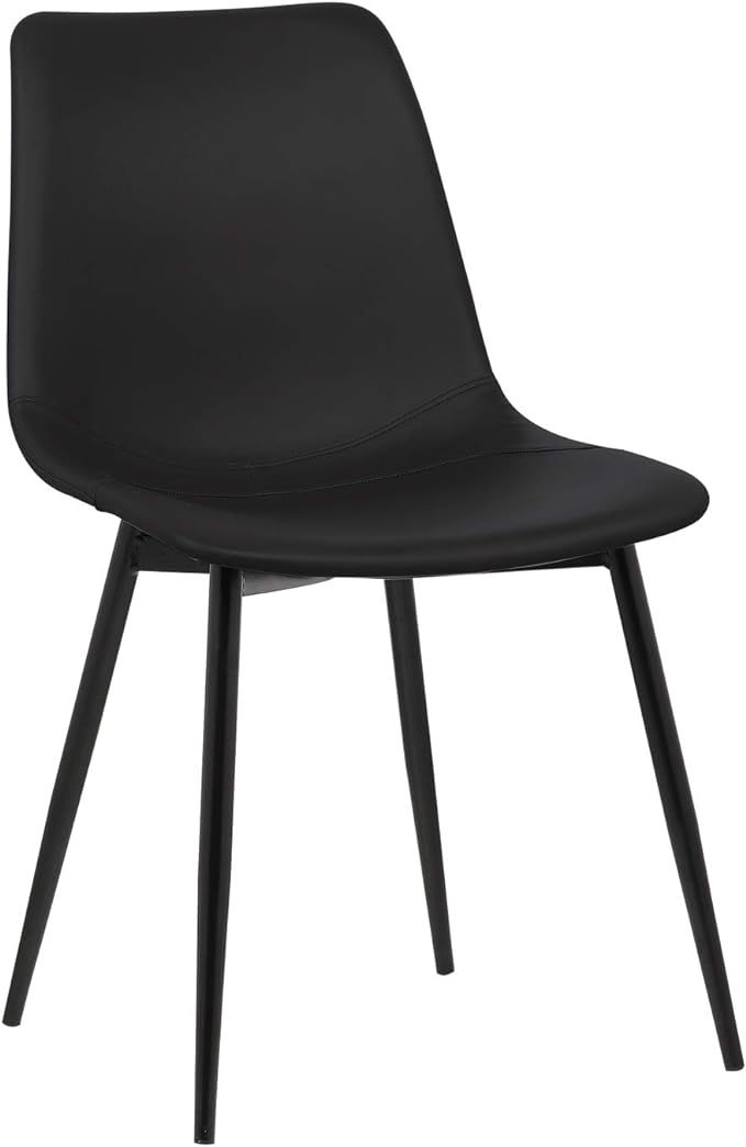 Armen Living Monte Dining Chair in Black Faux Leather and Black Powder Coat Finish,LCMOCHBLACK, B... | Amazon (US)