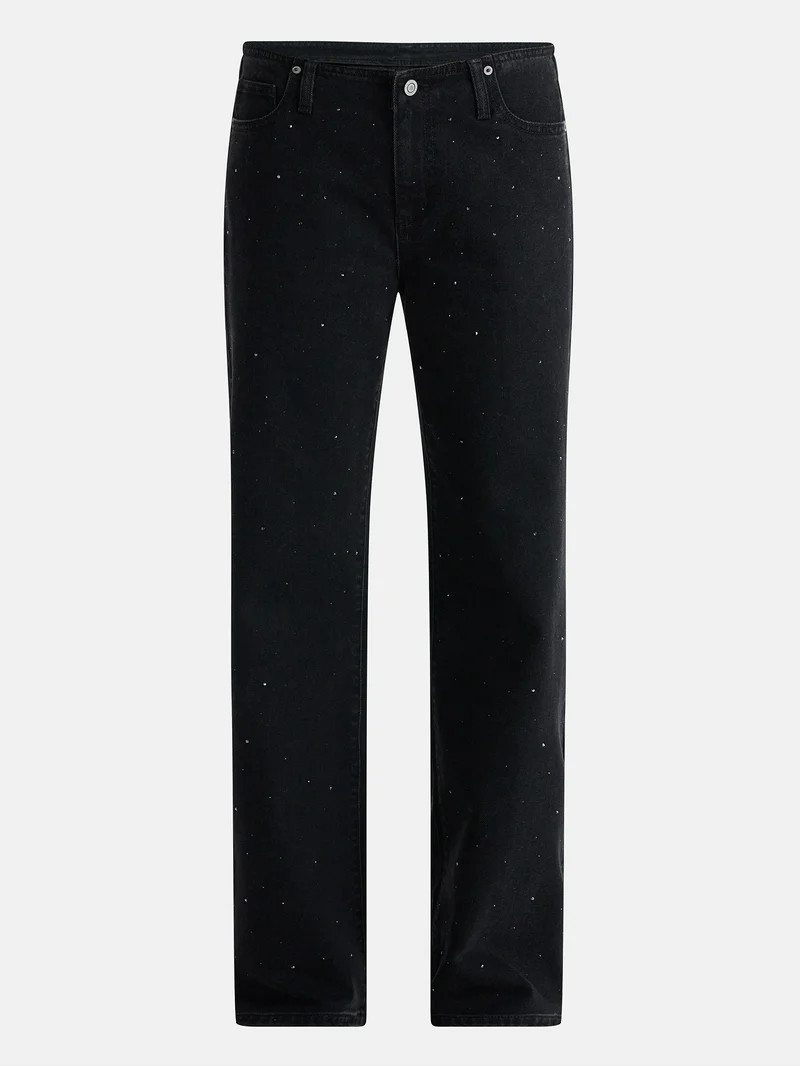 No Boundaries Studded Baggy Wide Leg Jeans, 31.5'' Inseam, Women's | Walmart (US)