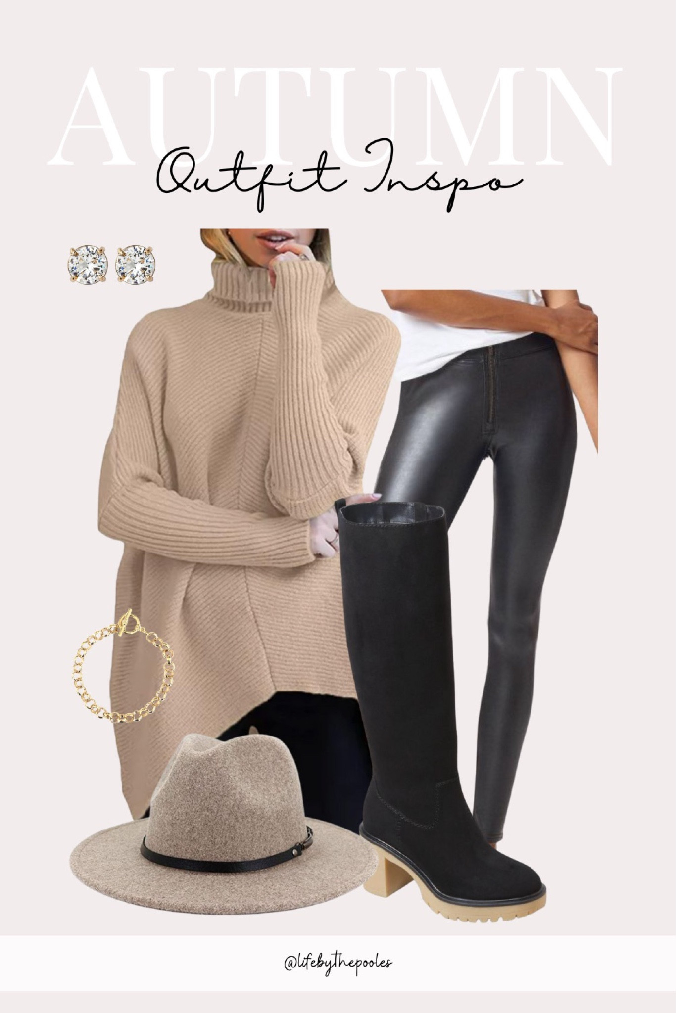 Fall outfit inspiration, oversized sweater, faux leather leggings, knee high boots, wool fedora #falloutfits 

#LTKunder50 #LTKstyletip #LTKSeasonal
