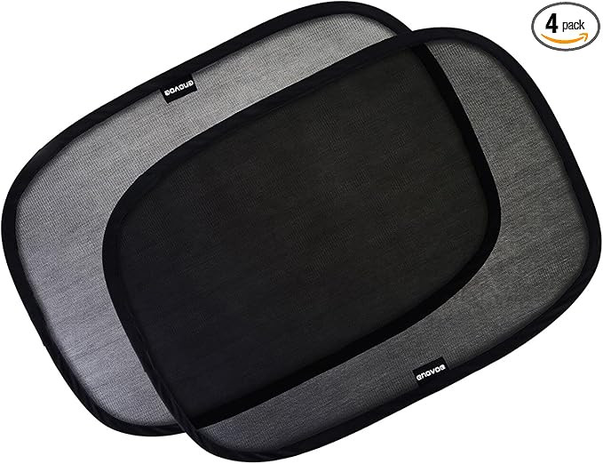 Enovoe Car Window Shades for Baby (4 Pack) - 21"x14" - Sun Shade Blocker, Cling - Glare Shield an... | Amazon (US)