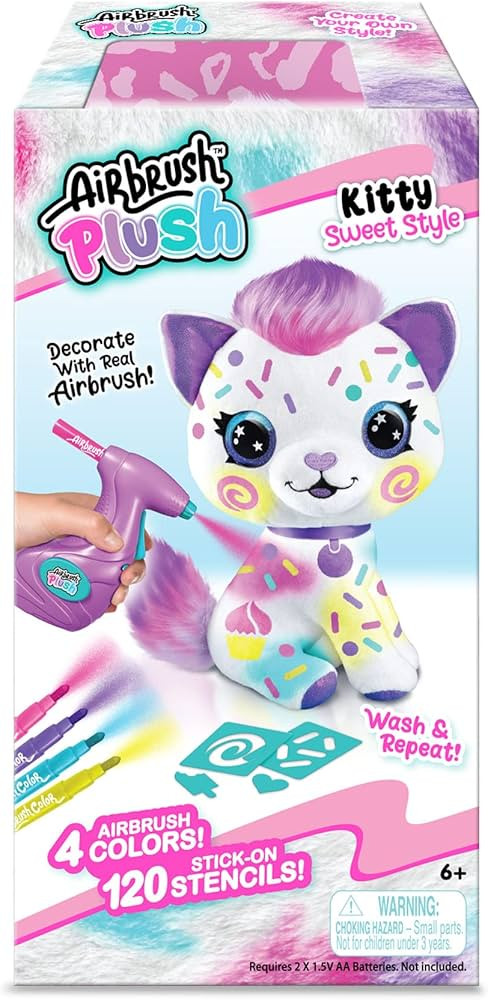 Canal Toys Personalize Airbrush Plush Large Kitty! Decorate, wash, Repeat! Customize Your own Spr... | Amazon (US)