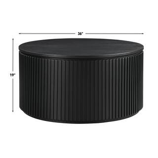 Steve Silver Colvin 36 in. Black Wood Round Coffee Table COL100KC - The Home Depot | The Home Depot