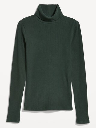 Fitted Plush Rib-Knit Turtleneck for Women | Old Navy (US)