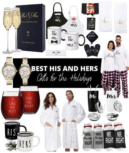 Gift guide for his and hers. Best his and hers gifts. Best couples gifts from Amazon. His and hers robes. His and hers wine glasses. His and hers presents. His and hers gift guide  

#LTKHoliday #LTKSeasonal #LTKGiftGuide