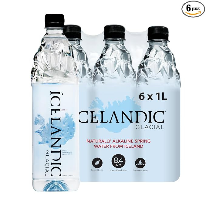 Icelandic Glacial Natural Spring Alkaline Water, 1L / 33.81 Fl Oz (Pack of 6) | Amazon (US)