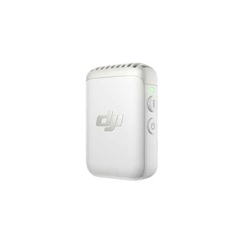 DJI Mic 2 Transmitter (Pearl White), Wireless Microphone with Intelligent Noise Cancelling, 14-Hour Internal Recording, 6-Hour Battery, Magnetic Attachment, Bluetooth Microphone, YouTube, Vlogs | Amazon (US)