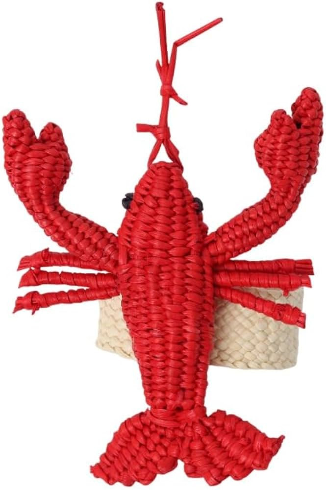 Lobster Napkin Rings, Set of 2, Handmade Raffia Jute Napkin Rings,anillos para servilletas, Anima... | Amazon (US)
