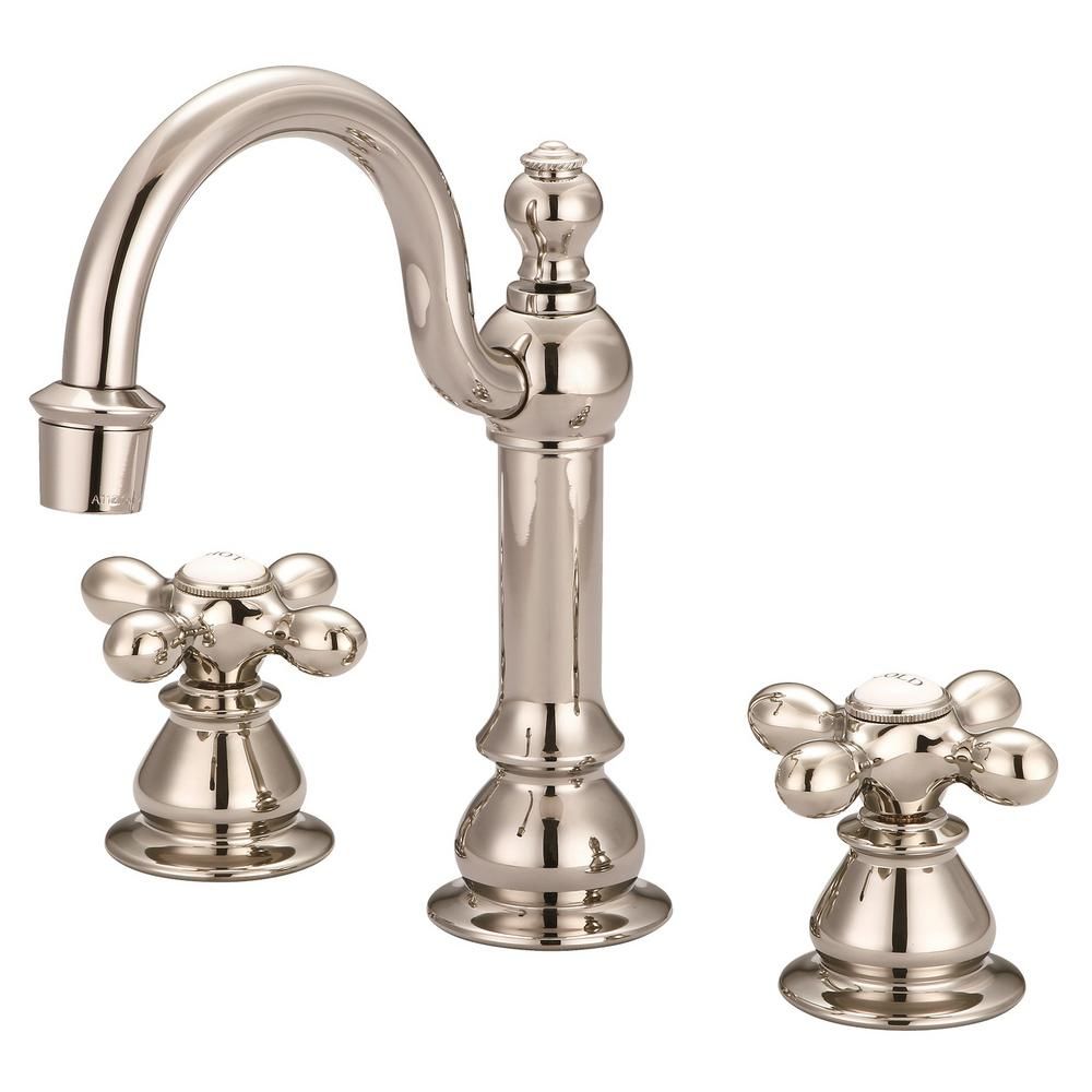 Vintage Classic 8 in. Widespread 2-Handle High Arc Bathroom Faucet with Pop-Up Drain in Polished ... | The Home Depot