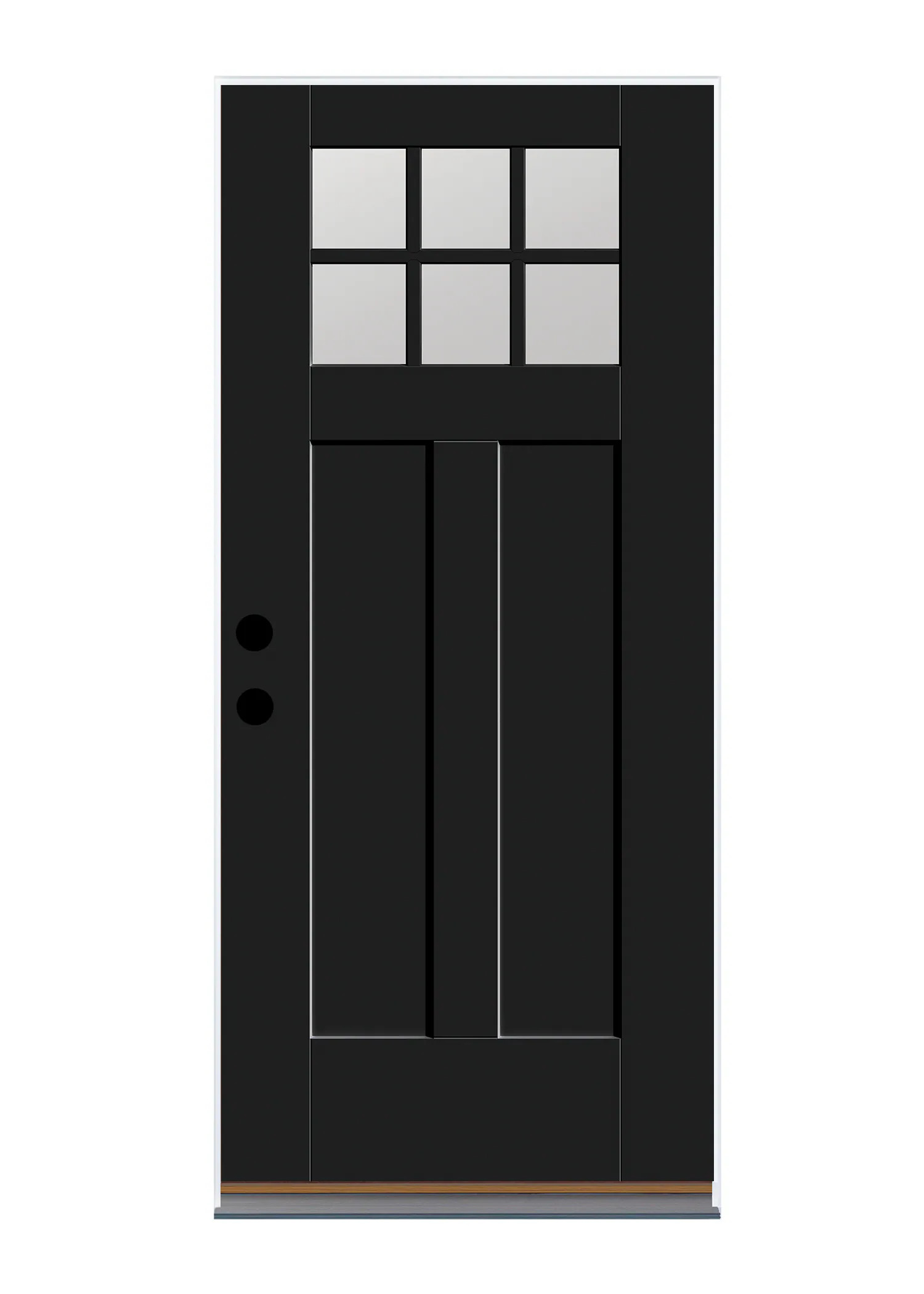 Therma-Tru Shaker Entry Door 36-in x 80-in x 4-9/16-in Fiberglass Right-hand inswing Black Painte... | Lowe's
