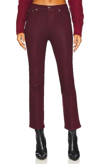 Lennon Coated High Rise Crop Boot in Coated Merlot | Revolve Clothing (Global)