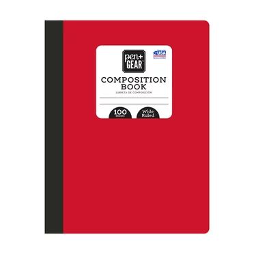 Pen + Gear Poly Composition Book, Wide Ruled, 80 Sheets, Red - Walmart.com | Walmart (US)