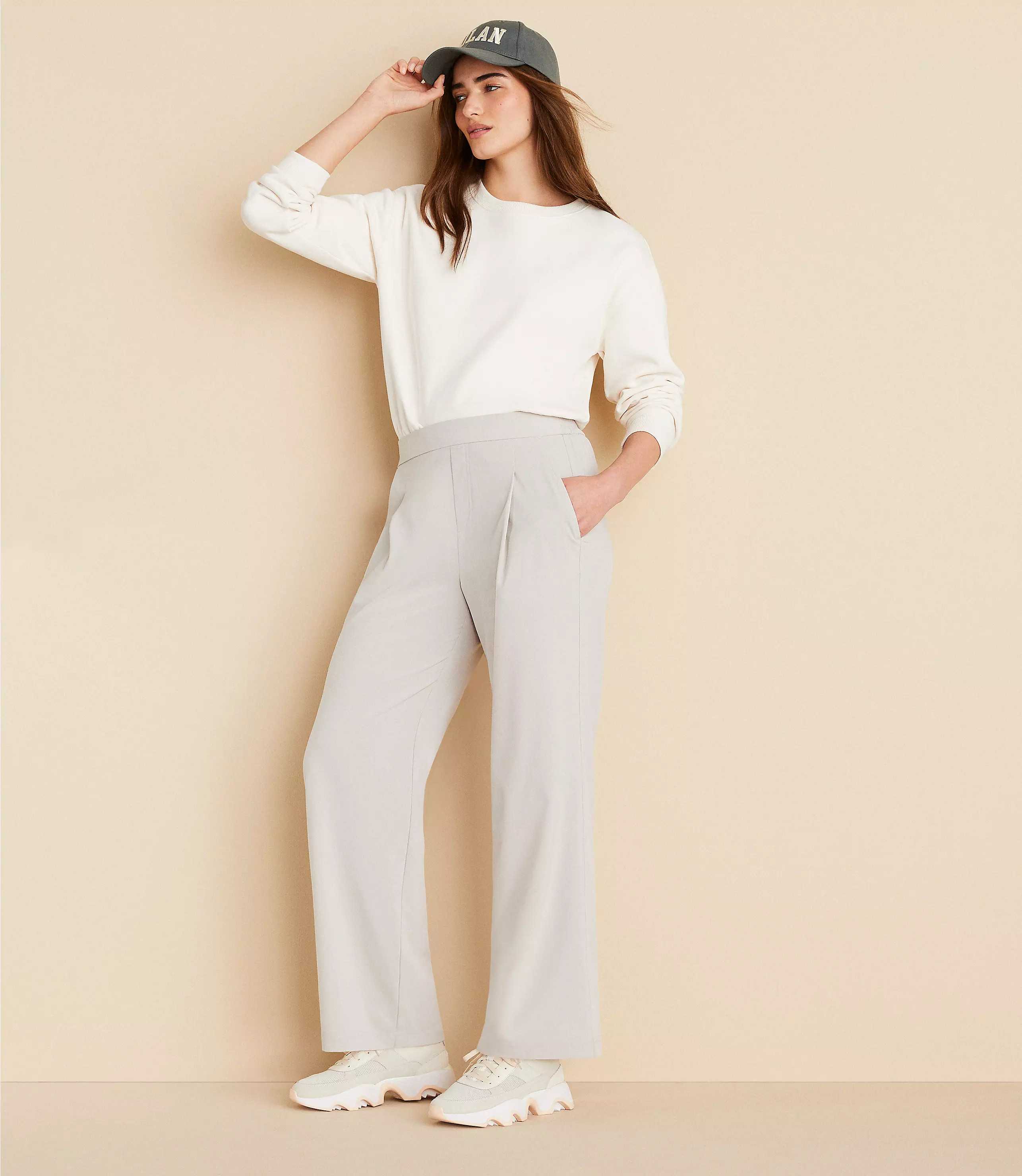 Petite Lou & Grey Wanderweave Wide Leg Trousers | LOFT