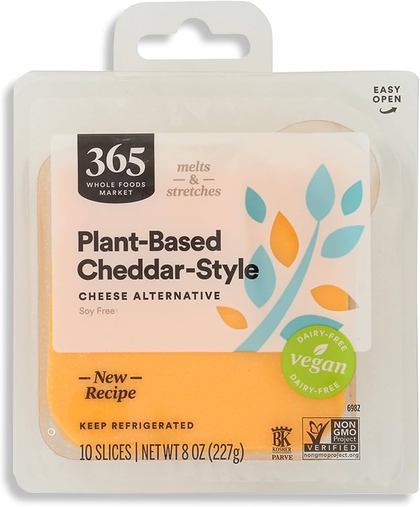 365 by Whole Foods Market Non Dairy Cheddar Cheese Slices, 8 OZ | Amazon (US)
