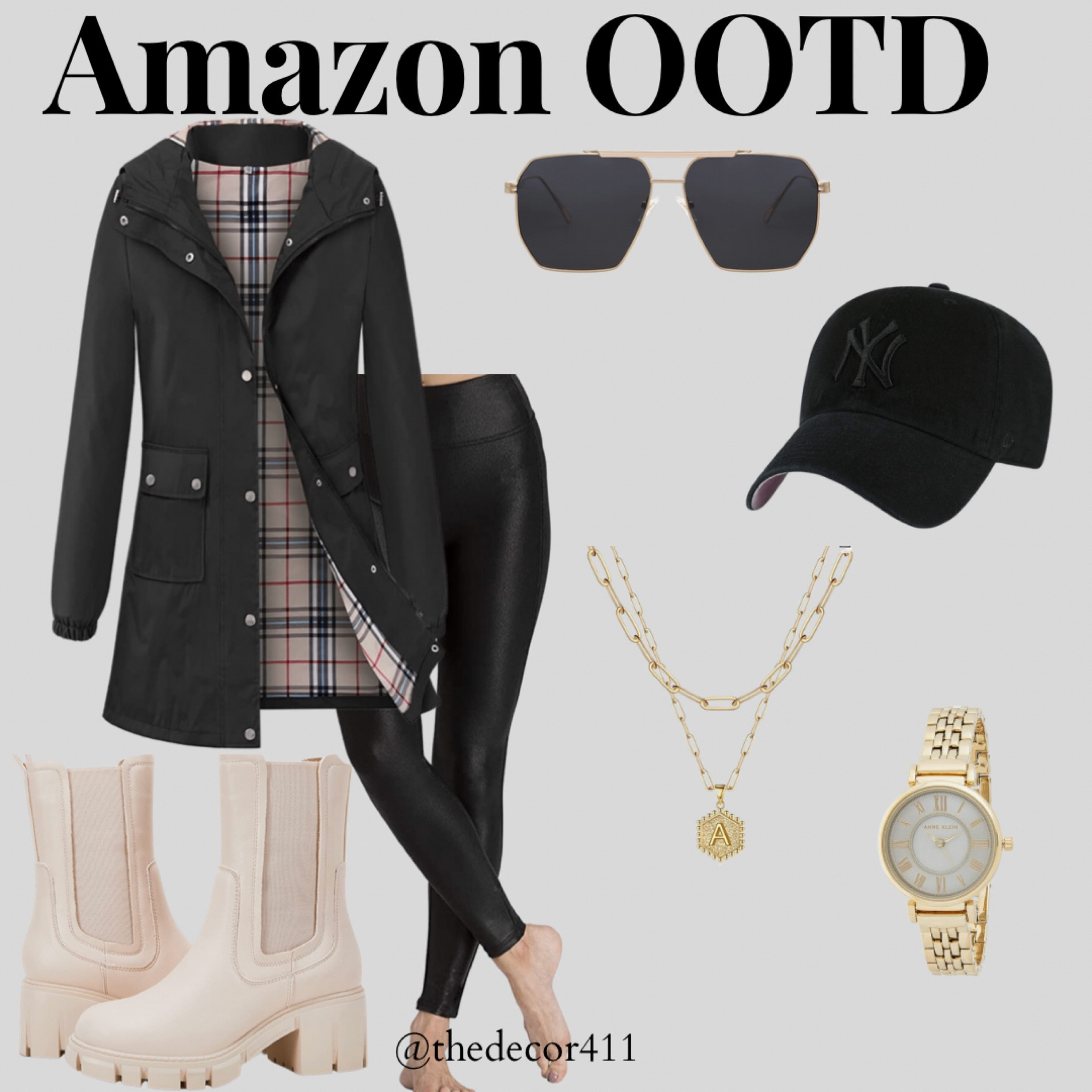 Amazon OOTD
Amazon outfit, black rain coat, black trench coat, Chelsea boot, rain boot, ball cap, sunglasses, necklace, watch, fall outfit, Rainy day outfit, snow day outfit 

#LTKsalealert #LTKSeasonal #LTKstyletip