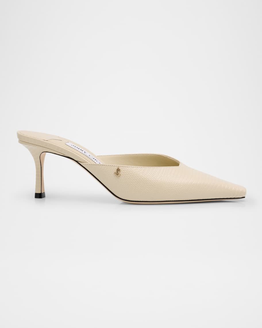 Jimmy Choo Vivi Lizard-Embossed Mule Pumps | Neiman Marcus