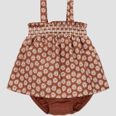 Carter's Just One You®️ Baby Girls' Floral Romper - Brown/White | Target
