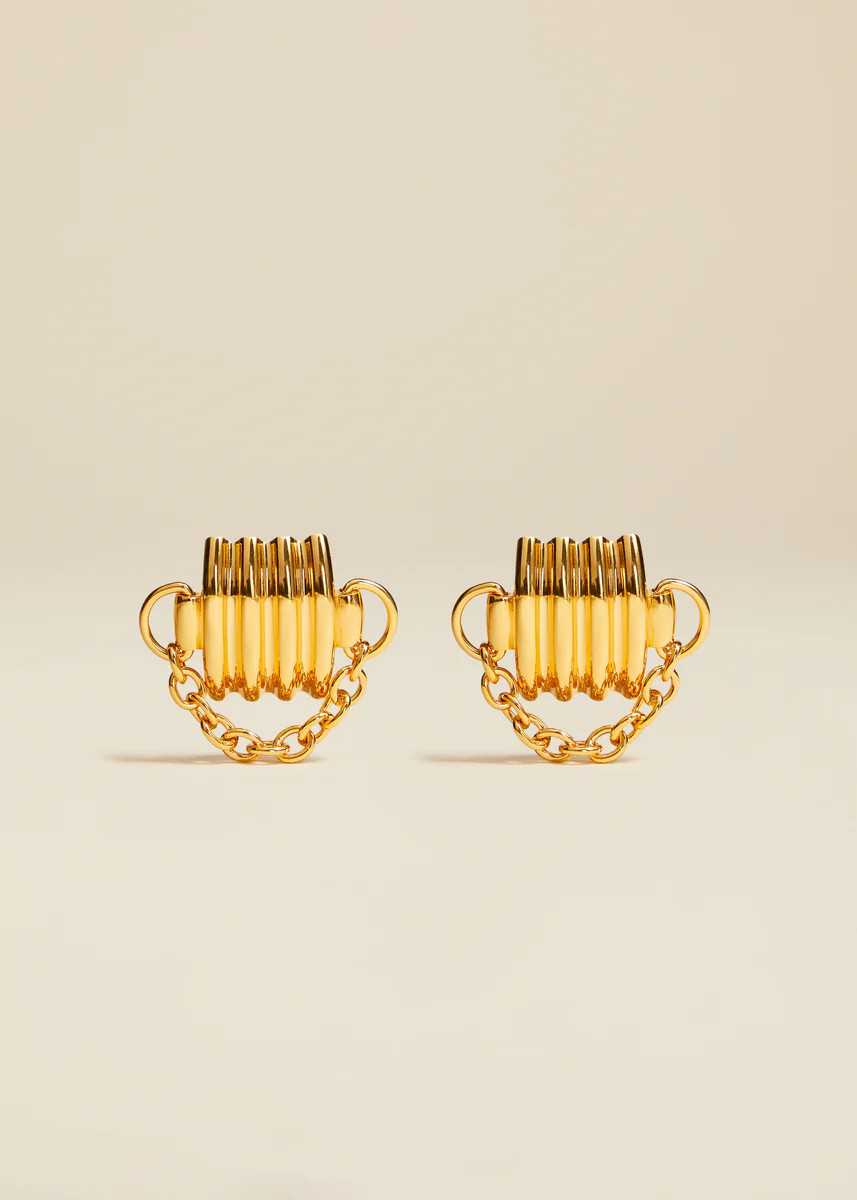 The Julius Chain Earrings in Gold | Khaite