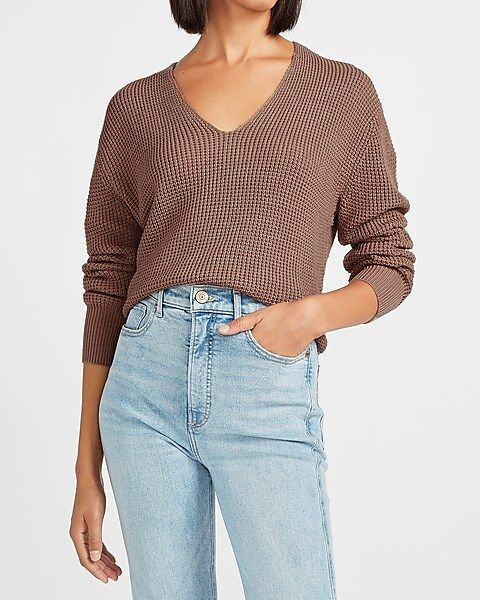 Relaxed V-Neck Sweater | Express