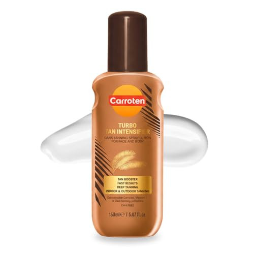 Carroten Turbo Tan Intensifier | Tanning Primer for Fast Long-lasting Results | Deep Tanning Spray Lotion for Face & Body | Quick-Drying, Lightweight Hydration | Made in Greece | 5 oz | Amazon (US)