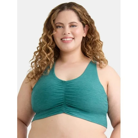Athletic Works Women s Plus ButterCore Ruched Sports Bra Sizes 1X-4X | Walmart (US)