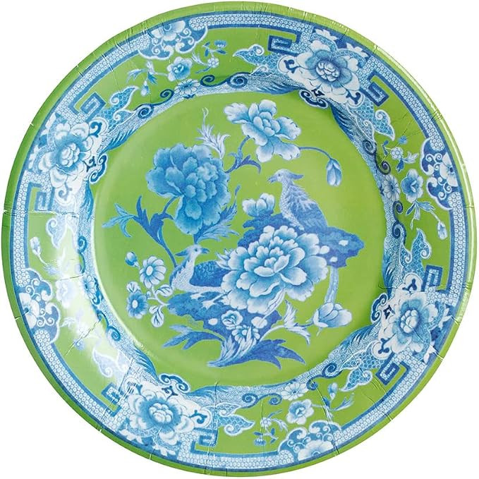 Caspari Green And Blue Plate Salad & Dessert Plates - 8 Per Package | Amazon (US)
