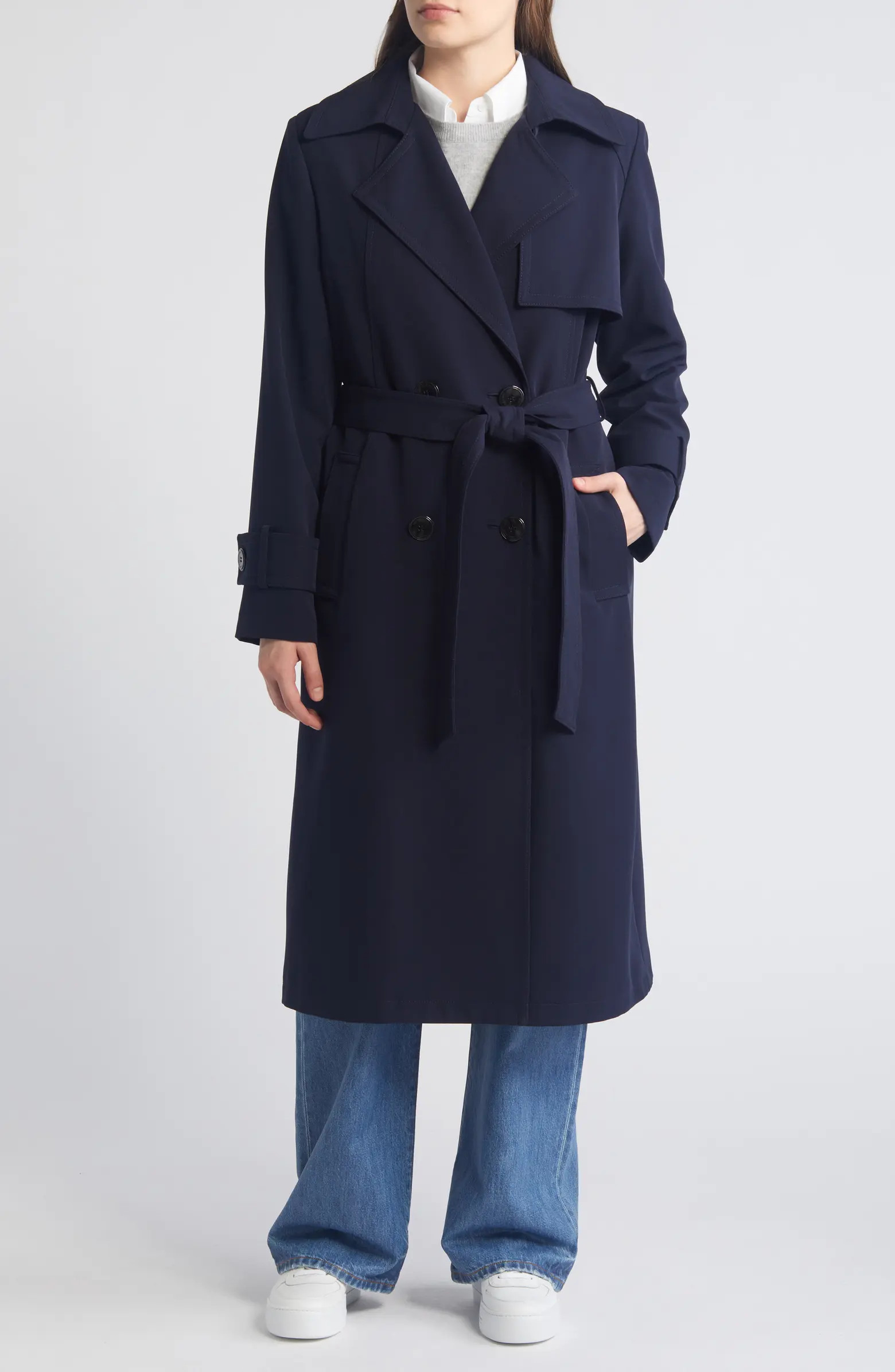 Sam Edelman Double Breasted Belted Trench Coat | Nordstrom | Nordstrom