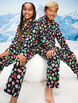 Printed Gender-Neutral Button-Front Pajama Set for Kids | Old Navy (US)