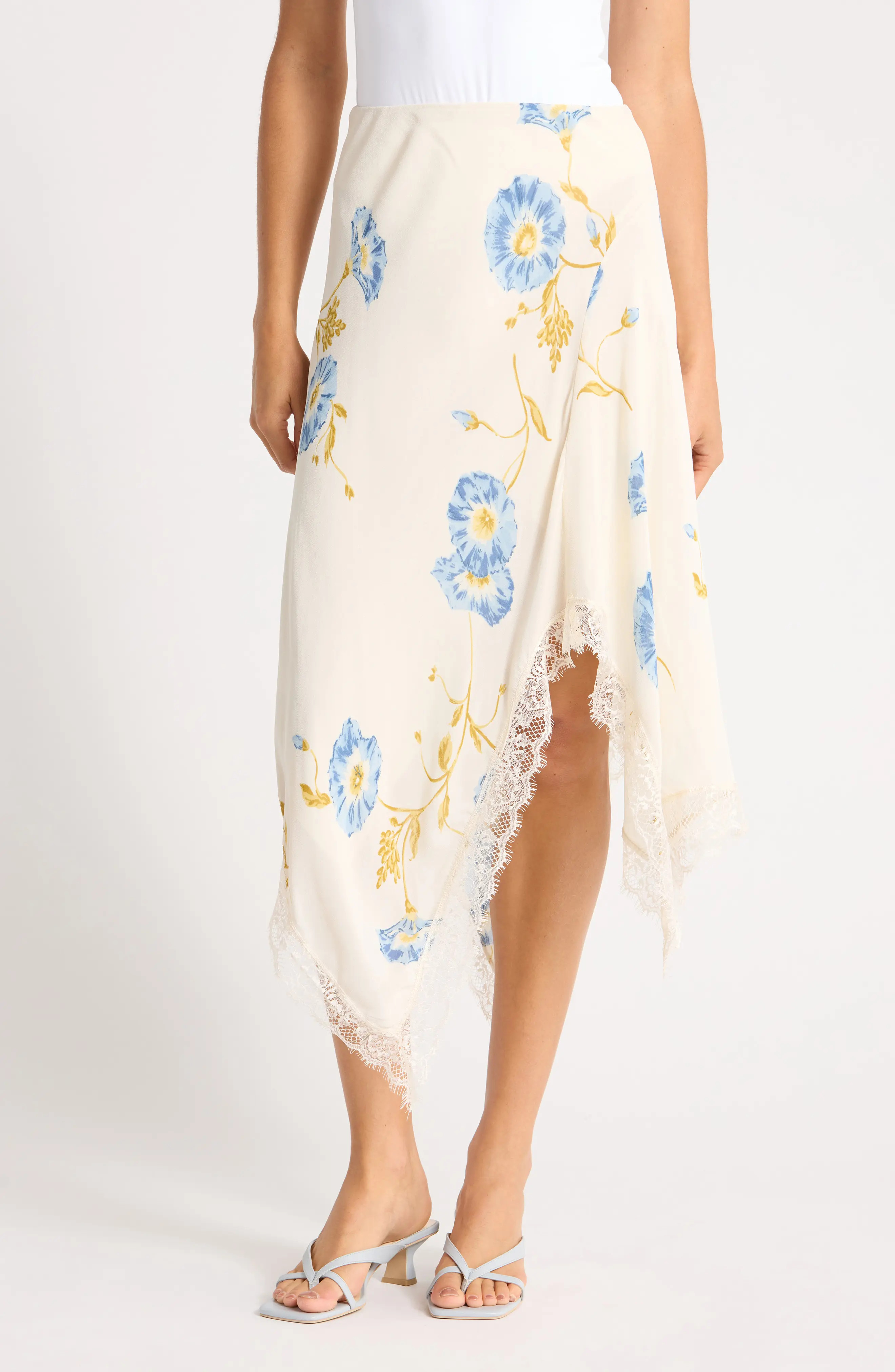 Reformation Liliana Lace Handkerchief Hem Skirt in Glorious at Nordstrom, Size 10 | Nordstrom
