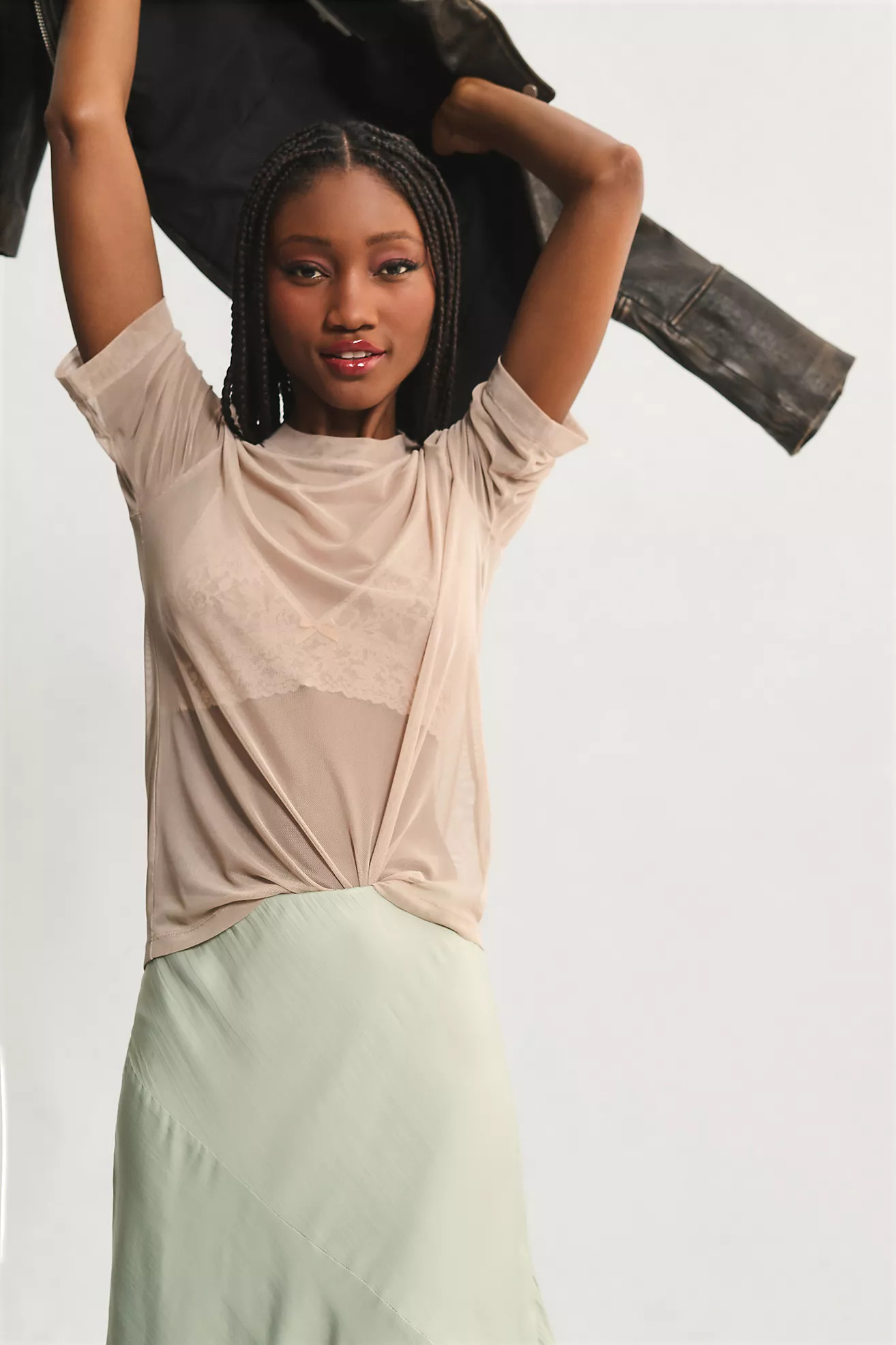 Porridge Mesh Half-Sleeve Top | Anthropologie (US)