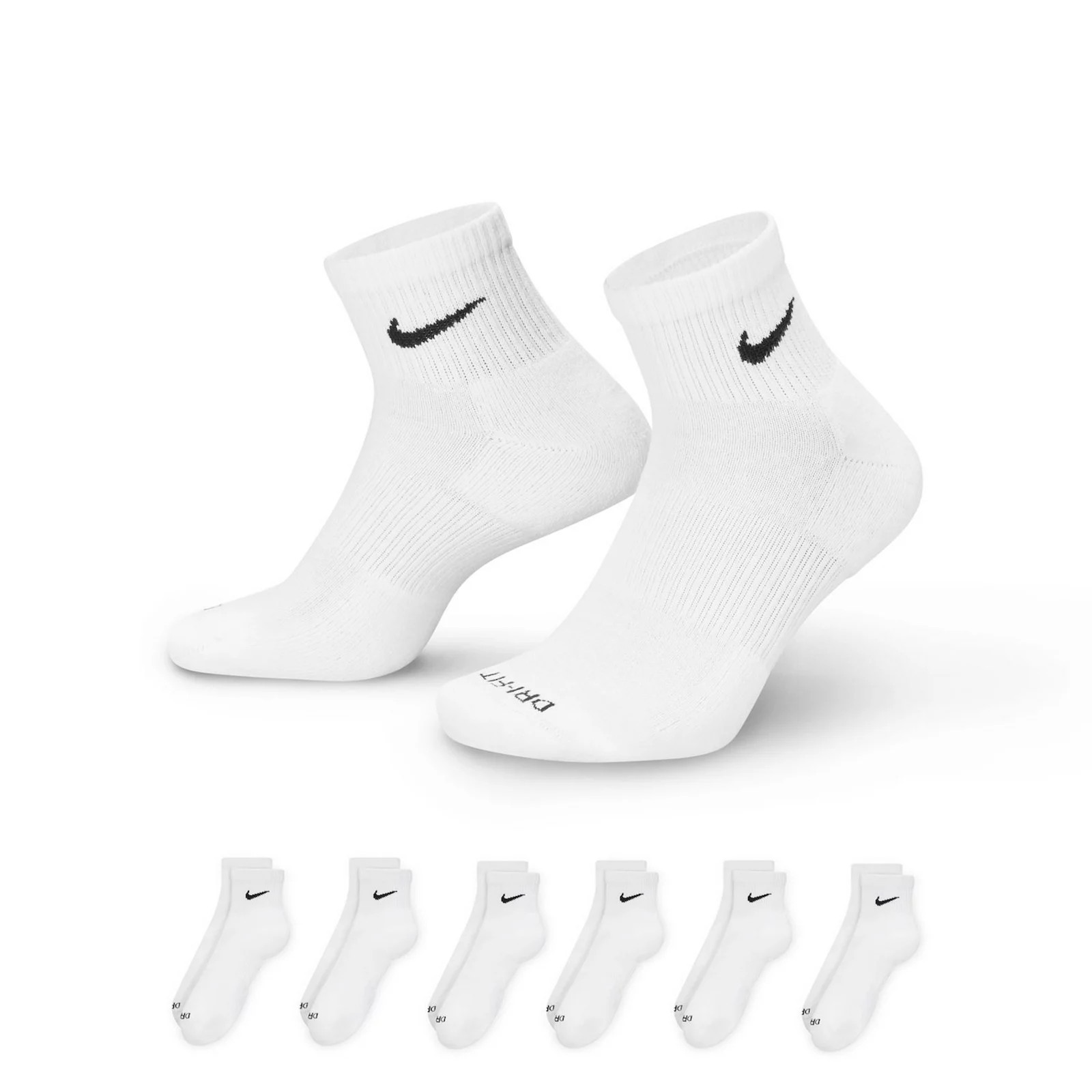 Men's Nike 6-Pack Everyday Plus Cushion Ankle Training Socks, Size: 8-12, White | Kohl's