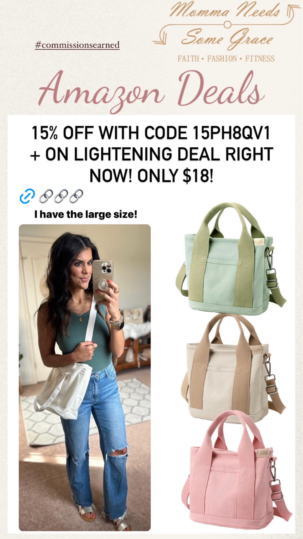 Tote bag on promo today! Ends 7/15

How to use the promo code 👇🏼

Copy the code above (screenshot and then go to the picture, hold your finger down on top of the code), paste it in the box at checkout (the box is at the bottom of the payment page) . Hit space and "go" on the keyboard. Then the code should be applied. 

#LTKStyleTip #LTKFindsUnder100 #LTKSummerSales